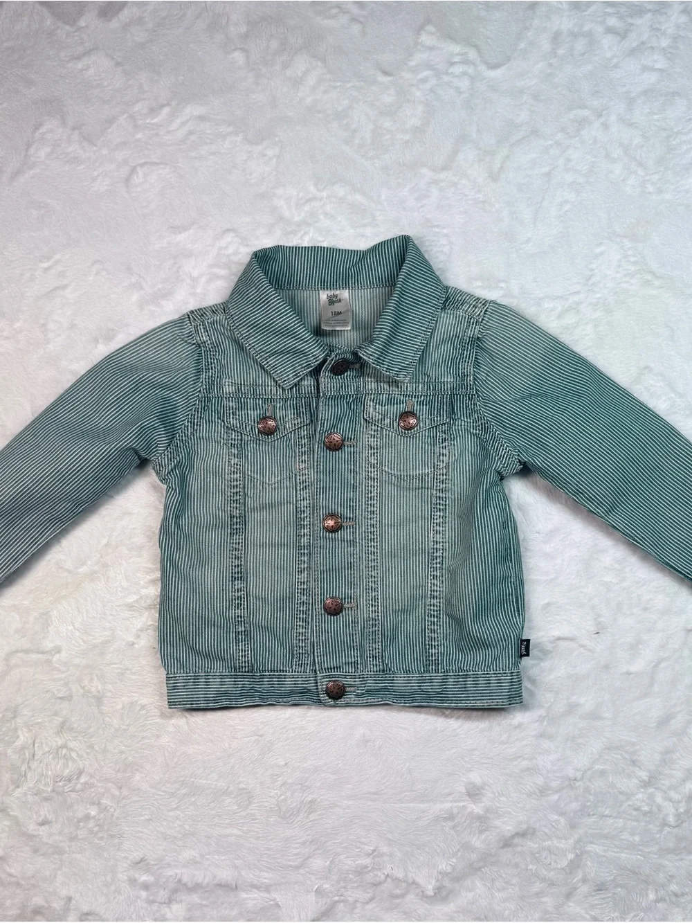 Striped Blue Denim Jacket for Kids by baby B’gosh